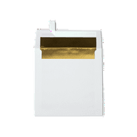 Luxpaper fólia által bélelt négyzet alakú borítékok w Peel & Press, White W arany lu bélés, 50 csomag