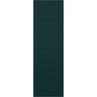 Ekena Millwork 15 W 62 H True Fit PVC vízszintes SLAT keretes modern stílusú rögzített redőnyök, termikus zöld