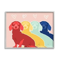 Stupell Industries Dachshund Bold Pop Dogs Heart Over Pink, 24, Design, Daphne Polselli
