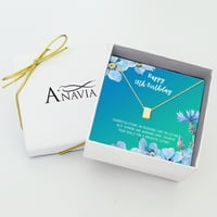 Anavia Boldog 18. születésnapi ajándékok rozsdamentes acél divat nyaklánc születésnapi kártya ékszer ajándék lánynak,