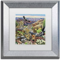 Védjegy Szépművészet 'Grand Canyon Babies' vászonművészet: Jenny Newland, White Matte, ezüst keret