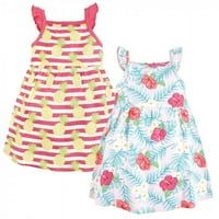Hudson baba csecsemő és kisgyermek lány pamut ruhák, trópusi virágos, 9 hónapos