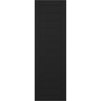 Ekena Millwork 12 W 37 H True Fit PVC vízszintes Slat keretes modern stílusú rögzített redőnyök, fekete